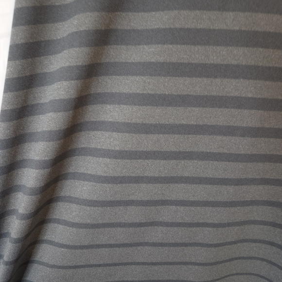 Nike Men's Charcoal Striped Golf Polo Dri-fit Shirt Mad Russian Patch Size L - Picture 2 of 7